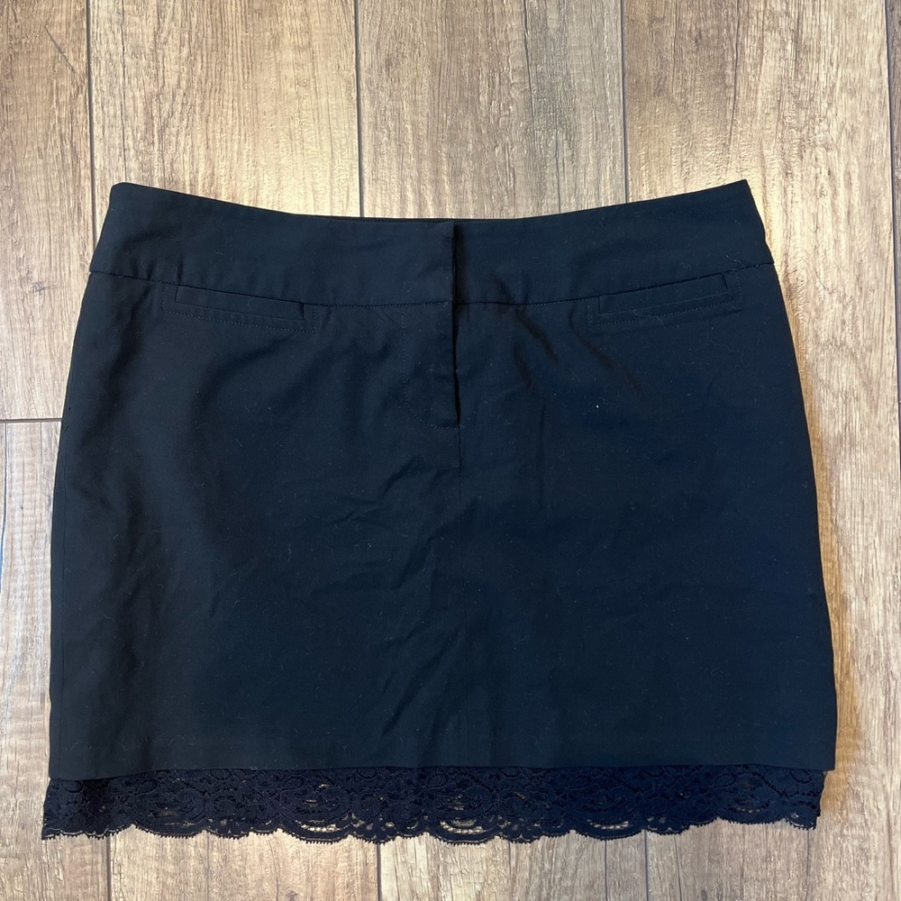 Y2K Black Lace Trim Mini Skirt Coquette Going Out